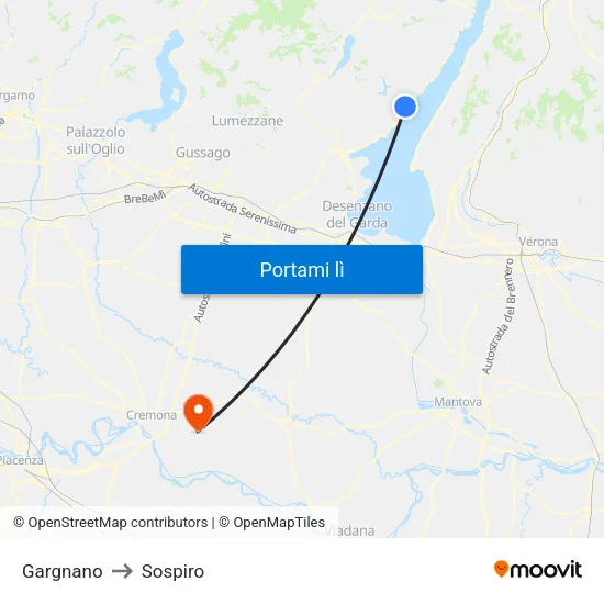 Gargnano to Sospiro map