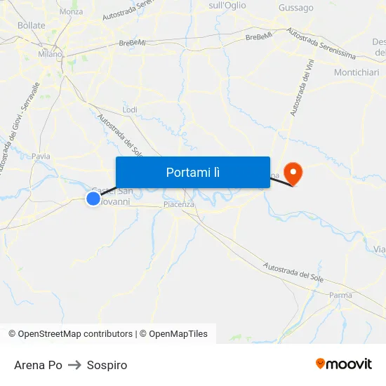 Arena Po to Sospiro map