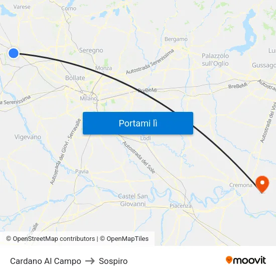 Cardano Al Campo to Sospiro map