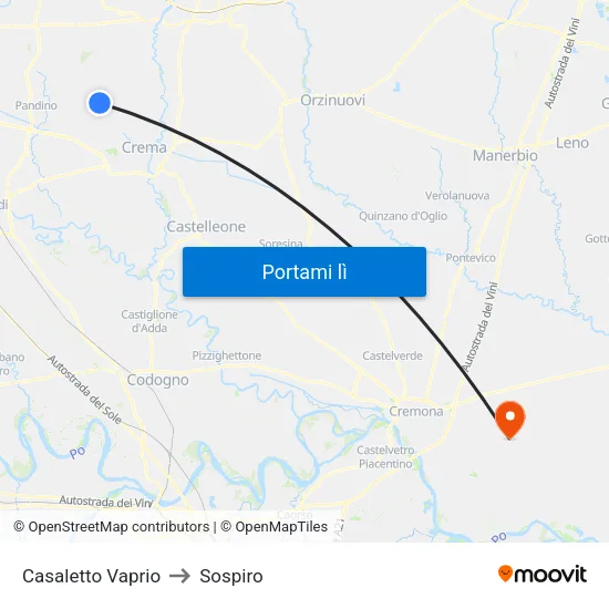 Casaletto Vaprio to Sospiro map