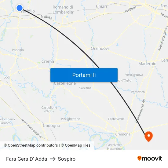 Fara Gera D' Adda to Sospiro map