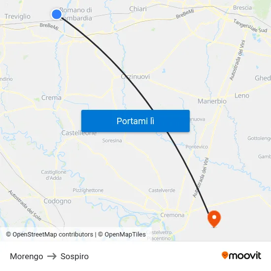 Morengo to Sospiro map