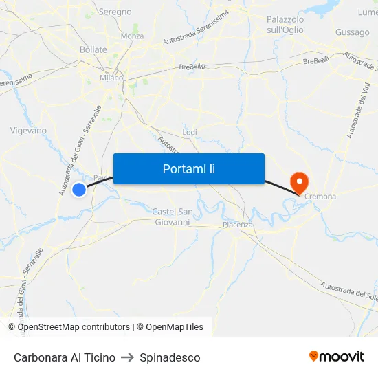 Carbonara Al Ticino to Spinadesco map