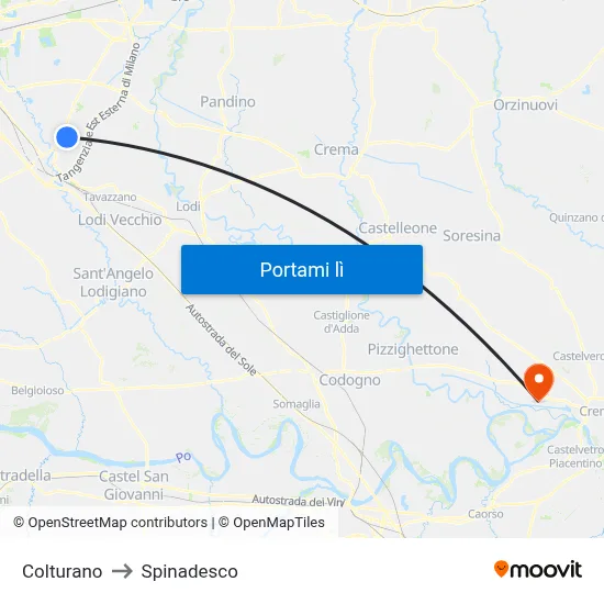 Colturano to Spinadesco map