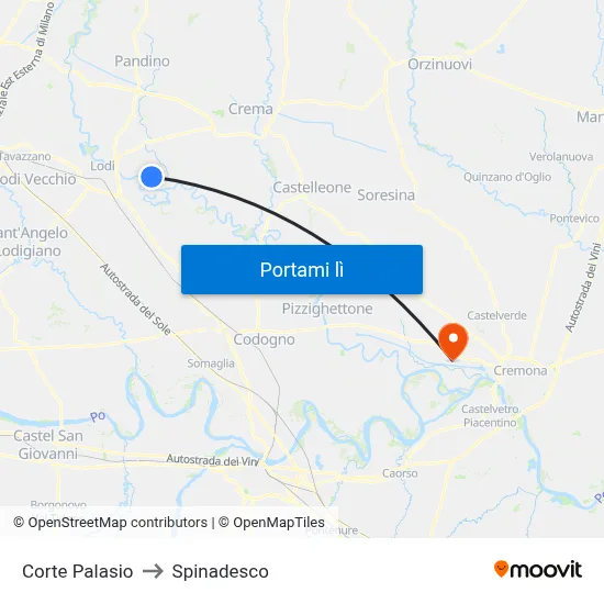 Corte Palasio to Spinadesco map