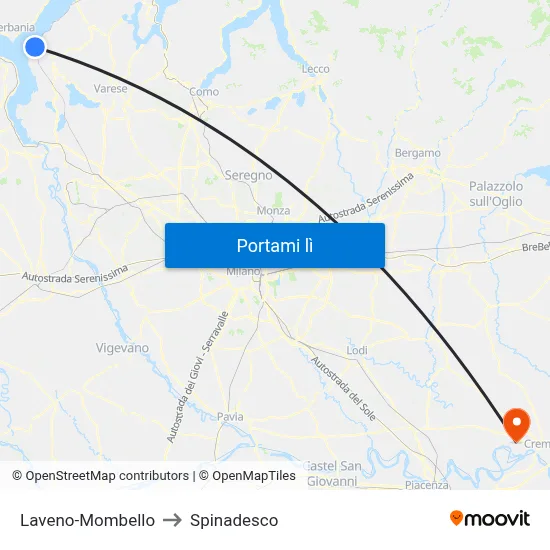Laveno-Mombello to Spinadesco map