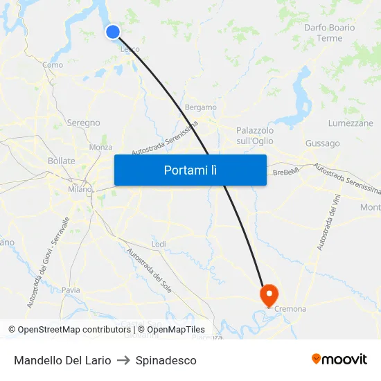 Mandello Del Lario to Spinadesco map
