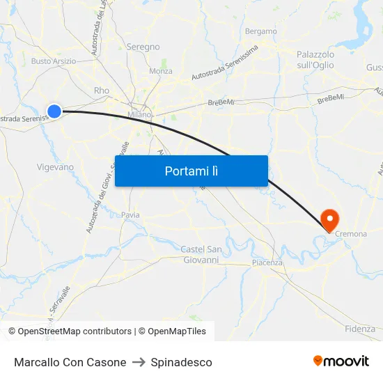 Marcallo Con Casone to Spinadesco map