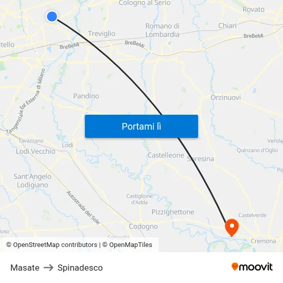 Masate to Spinadesco map