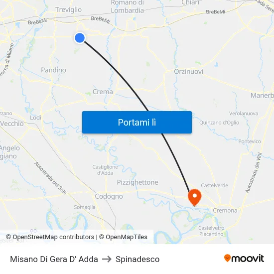 Misano Di Gera D' Adda to Spinadesco map