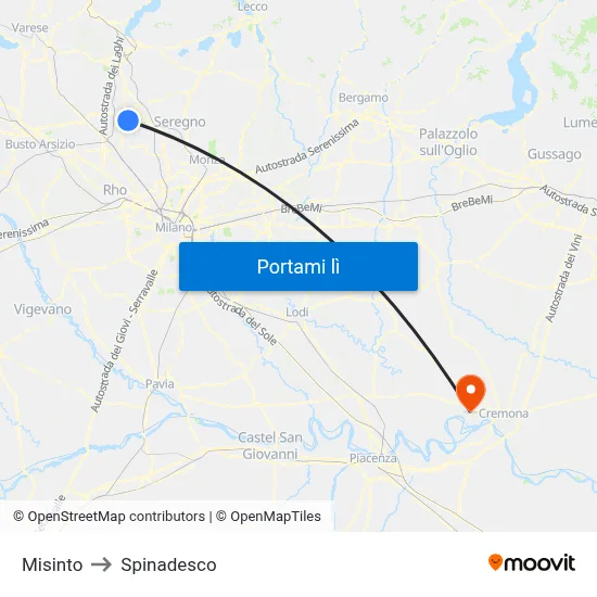 Misinto to Spinadesco map