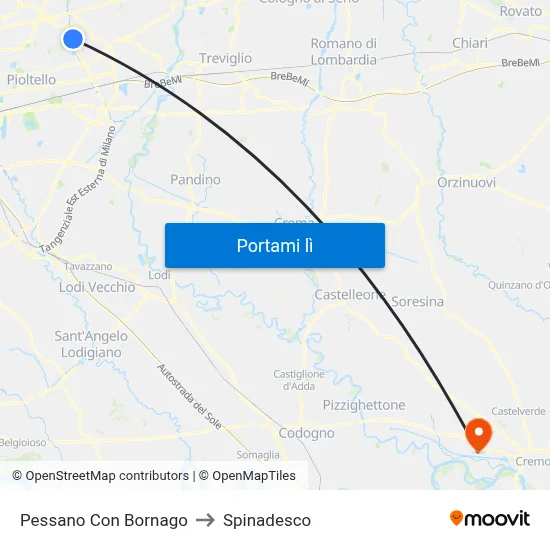 Pessano Con Bornago to Spinadesco map