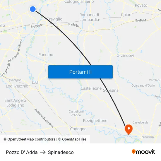 Pozzo D' Adda to Spinadesco map