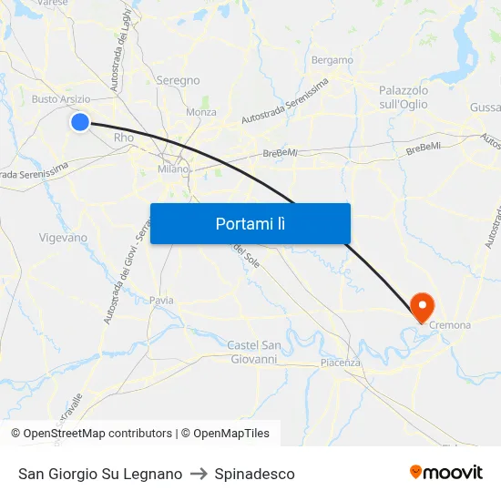 San Giorgio Su Legnano to Spinadesco map
