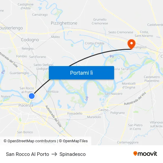 San Rocco Al Porto to Spinadesco map