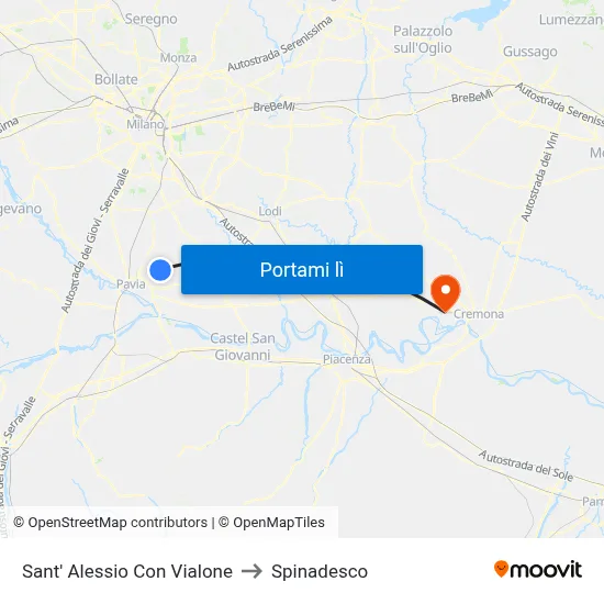 Sant' Alessio Con Vialone to Spinadesco map