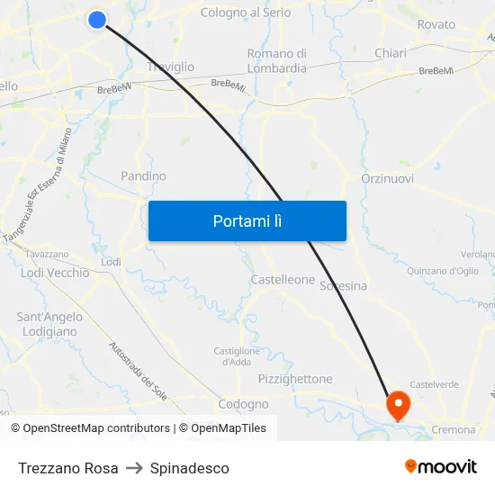 Trezzano Rosa to Spinadesco map