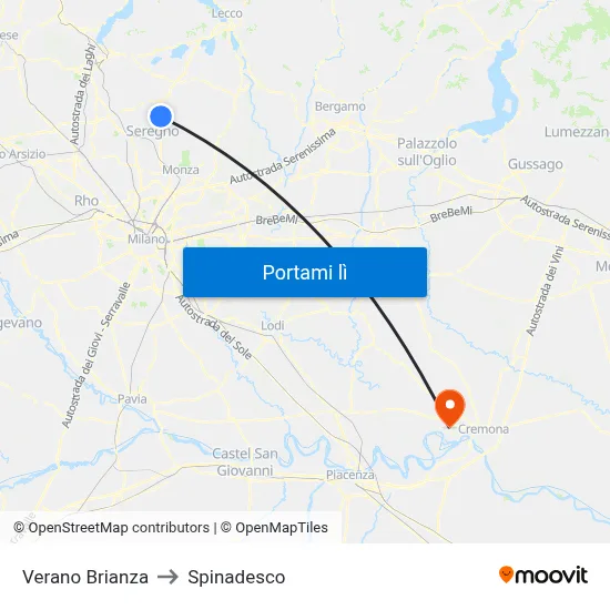 Verano Brianza to Spinadesco map
