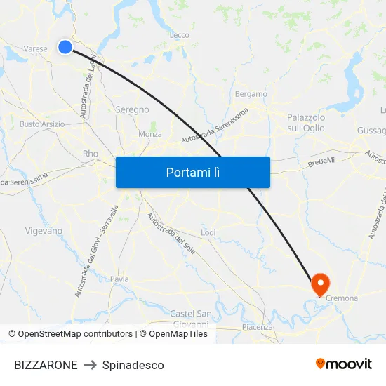 BIZZARONE to Spinadesco map