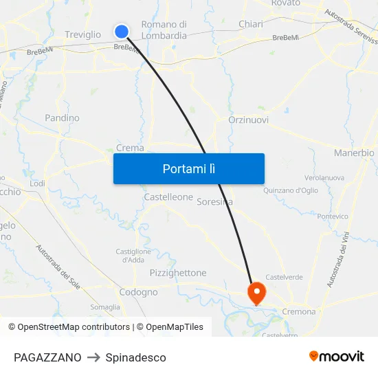 PAGAZZANO to Spinadesco map