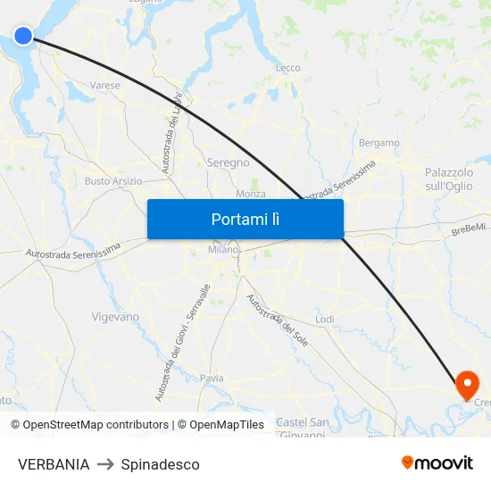 VERBANIA to Spinadesco map