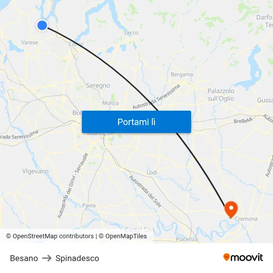 Besano to Spinadesco map