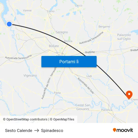 Sesto Calende to Spinadesco map