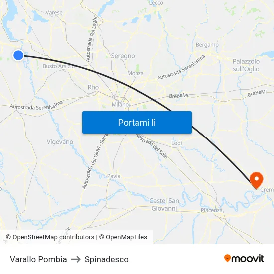 Varallo Pombia to Spinadesco map