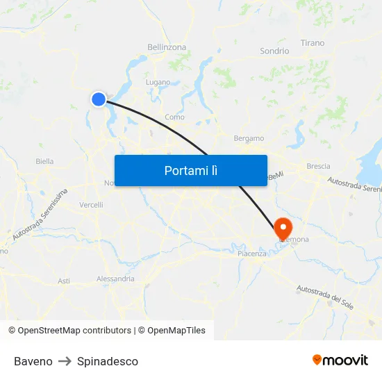 Baveno to Spinadesco map