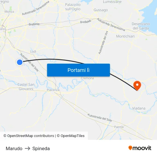 Marudo to Spineda map