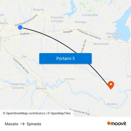 Masate to Spineda map