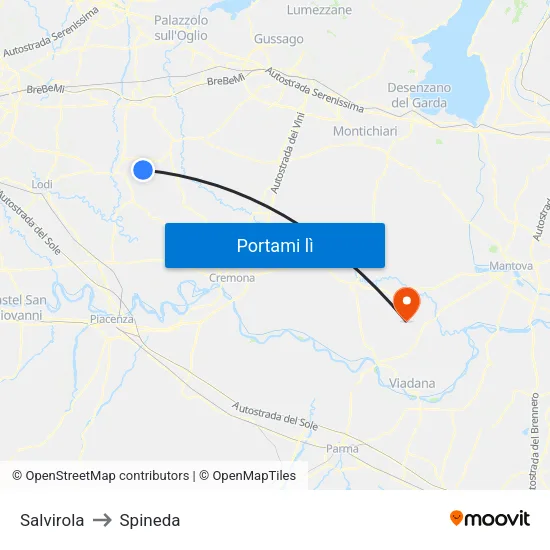 Salvirola to Spineda map