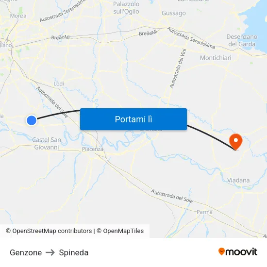 Genzone to Spineda map