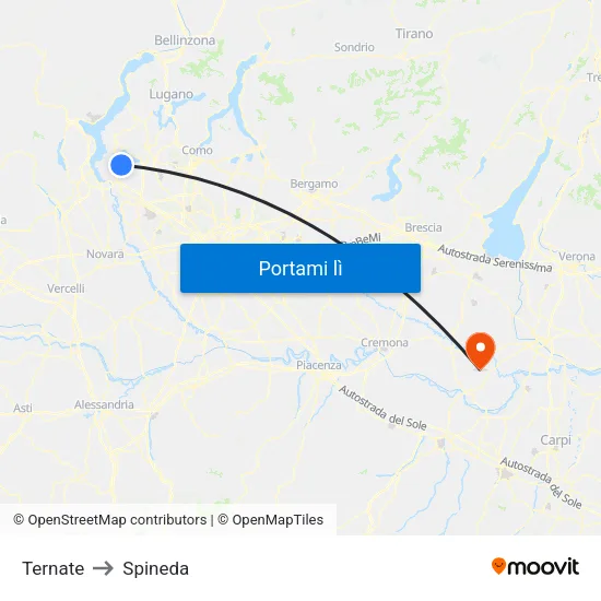 Ternate to Spineda map