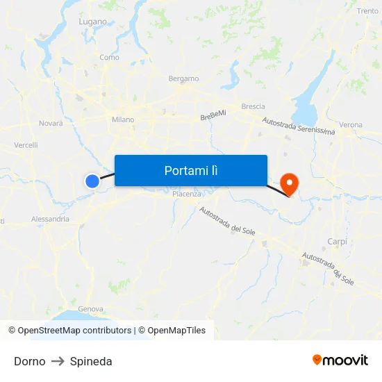 Dorno to Spineda map