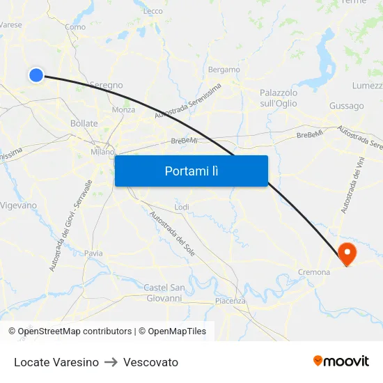 Locate Varesino to Vescovato map