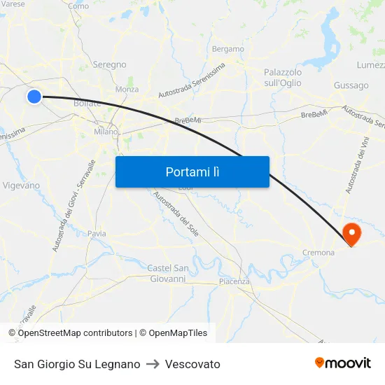 San Giorgio Su Legnano to Vescovato map