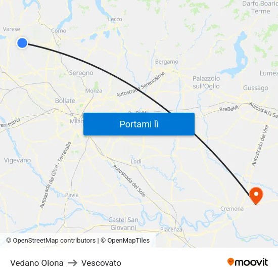 Vedano Olona to Vescovato map