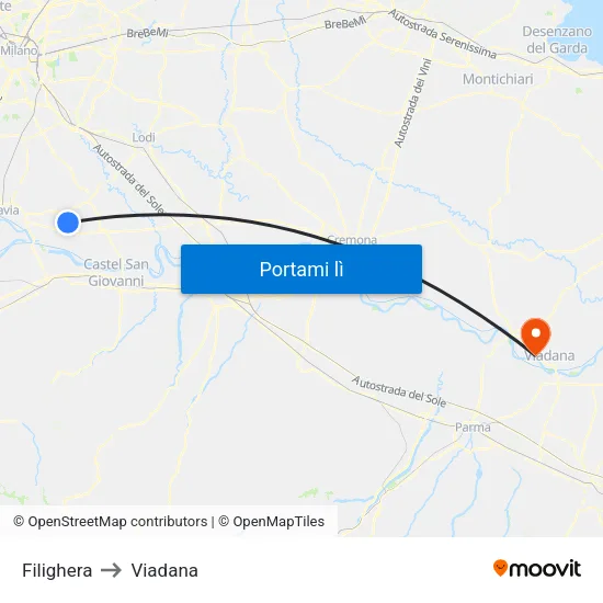 Filighera to Viadana map