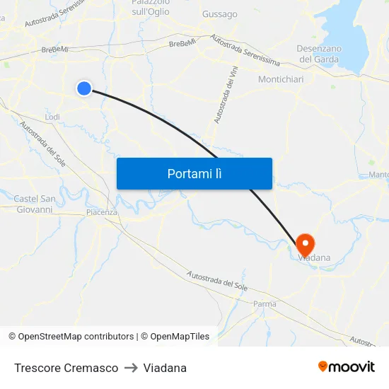 Trescore Cremasco to Viadana map