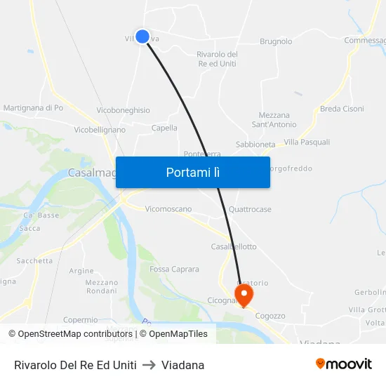 Rivarolo Del Re Ed Uniti to Viadana map