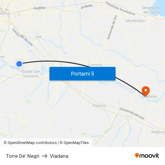 Torre De' Negri to Viadana map
