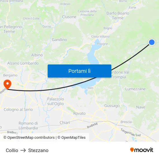 Collio to Stezzano map