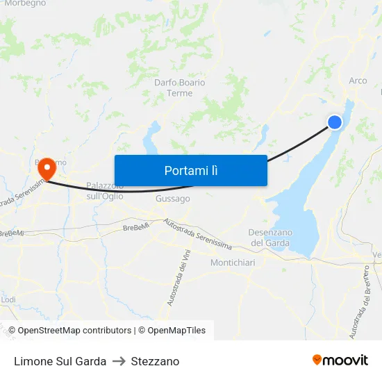Limone Sul Garda to Stezzano map