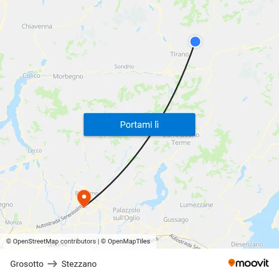 Grosotto to Stezzano map