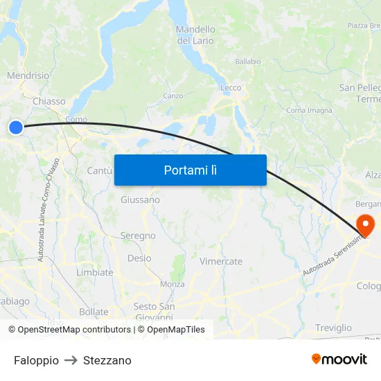 Faloppio to Stezzano map