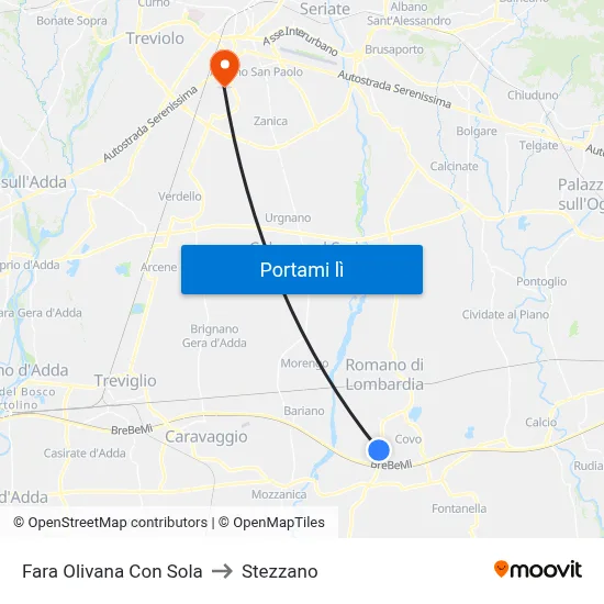 Fara Olivana Con Sola to Stezzano map