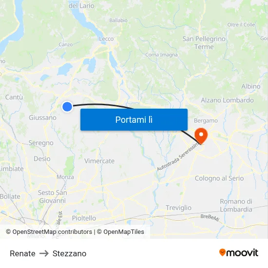 Renate to Stezzano map