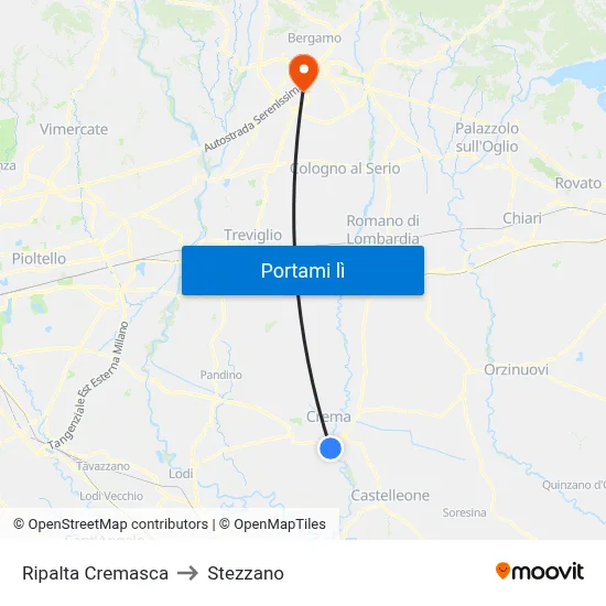 Ripalta Cremasca to Stezzano map