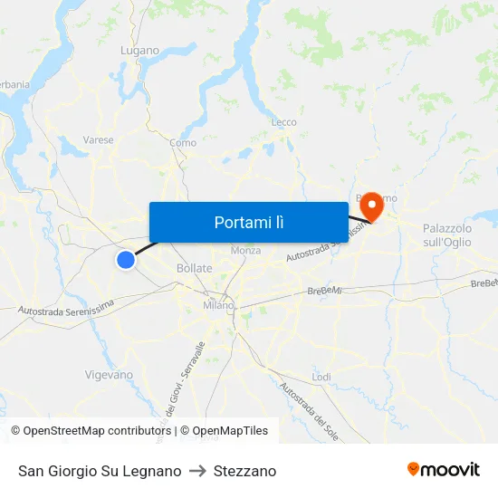 San Giorgio Su Legnano to Stezzano map